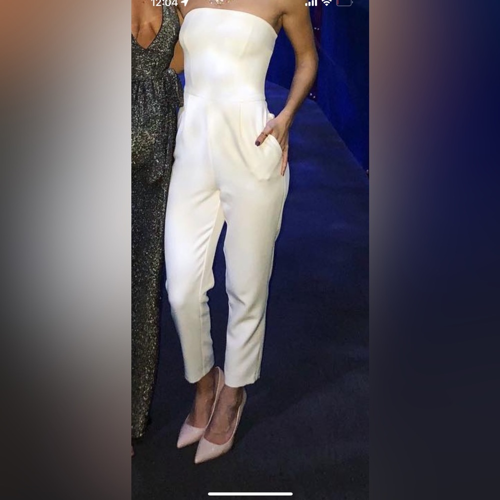White Strapless Jumpsuit